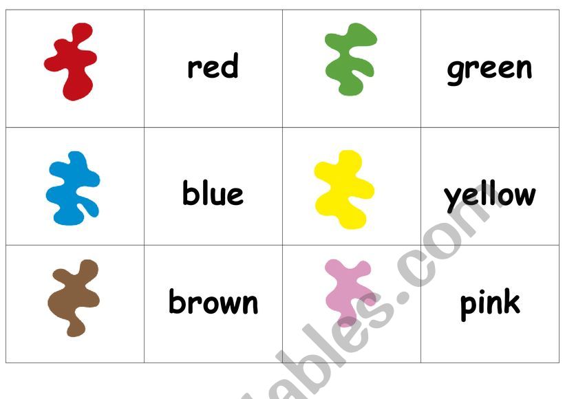 colors flashcards worksheet
