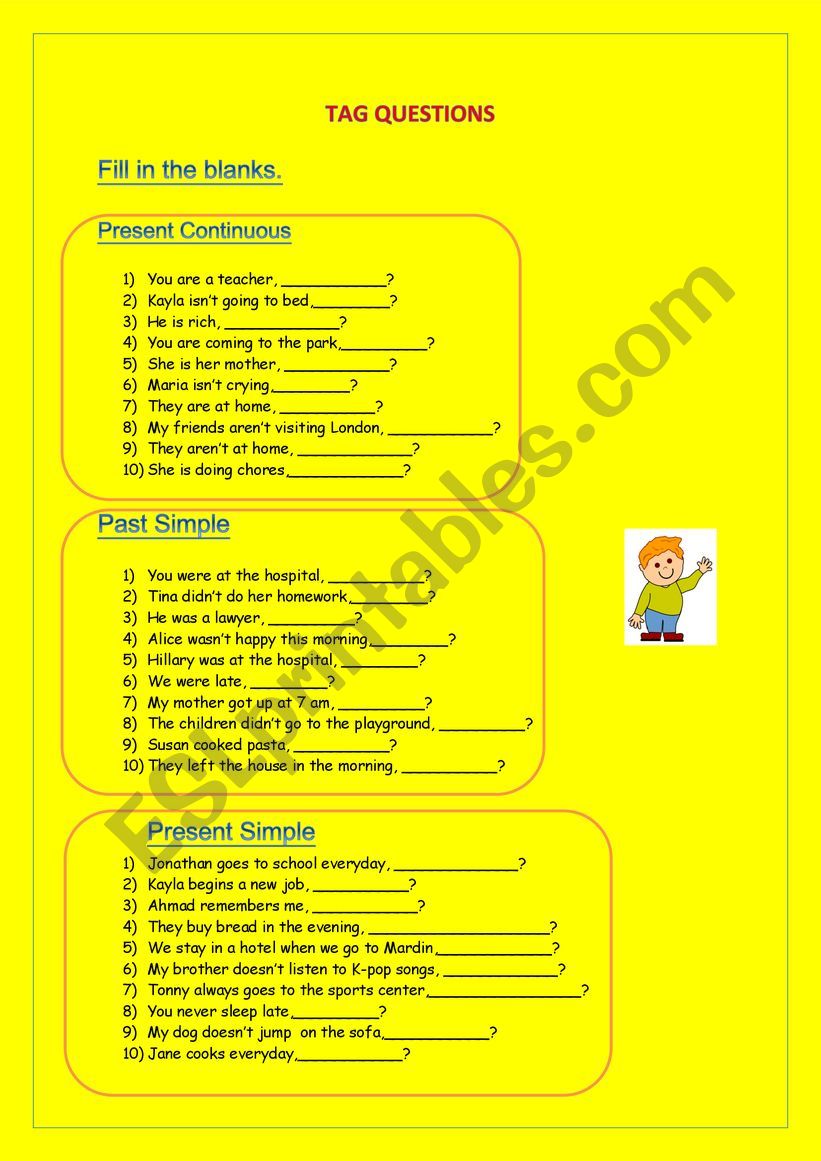 TAG QUESTIONS worksheet