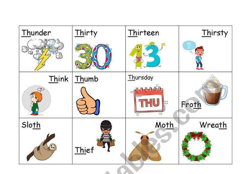 TH sound part 2 worksheet