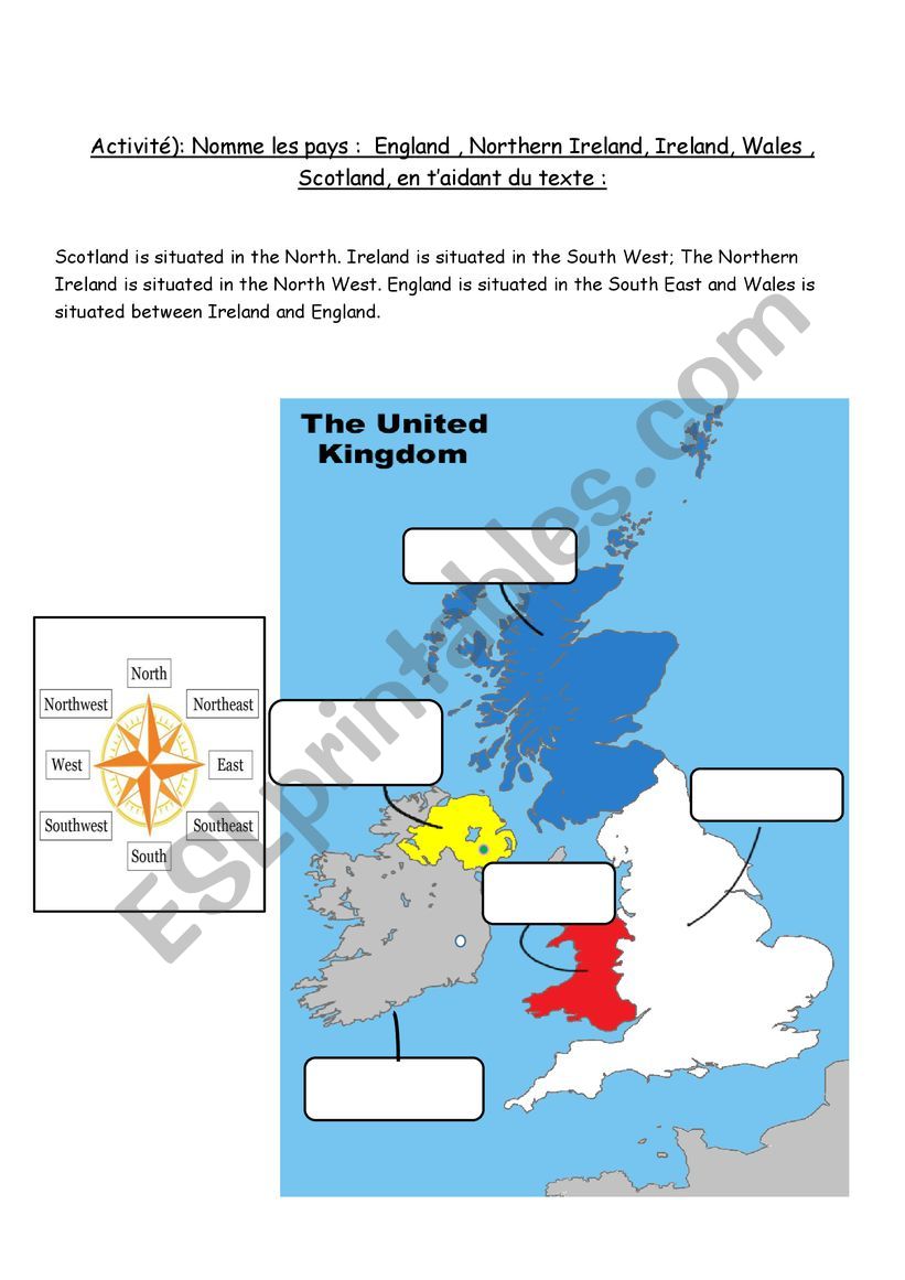 UK flags  worksheet
