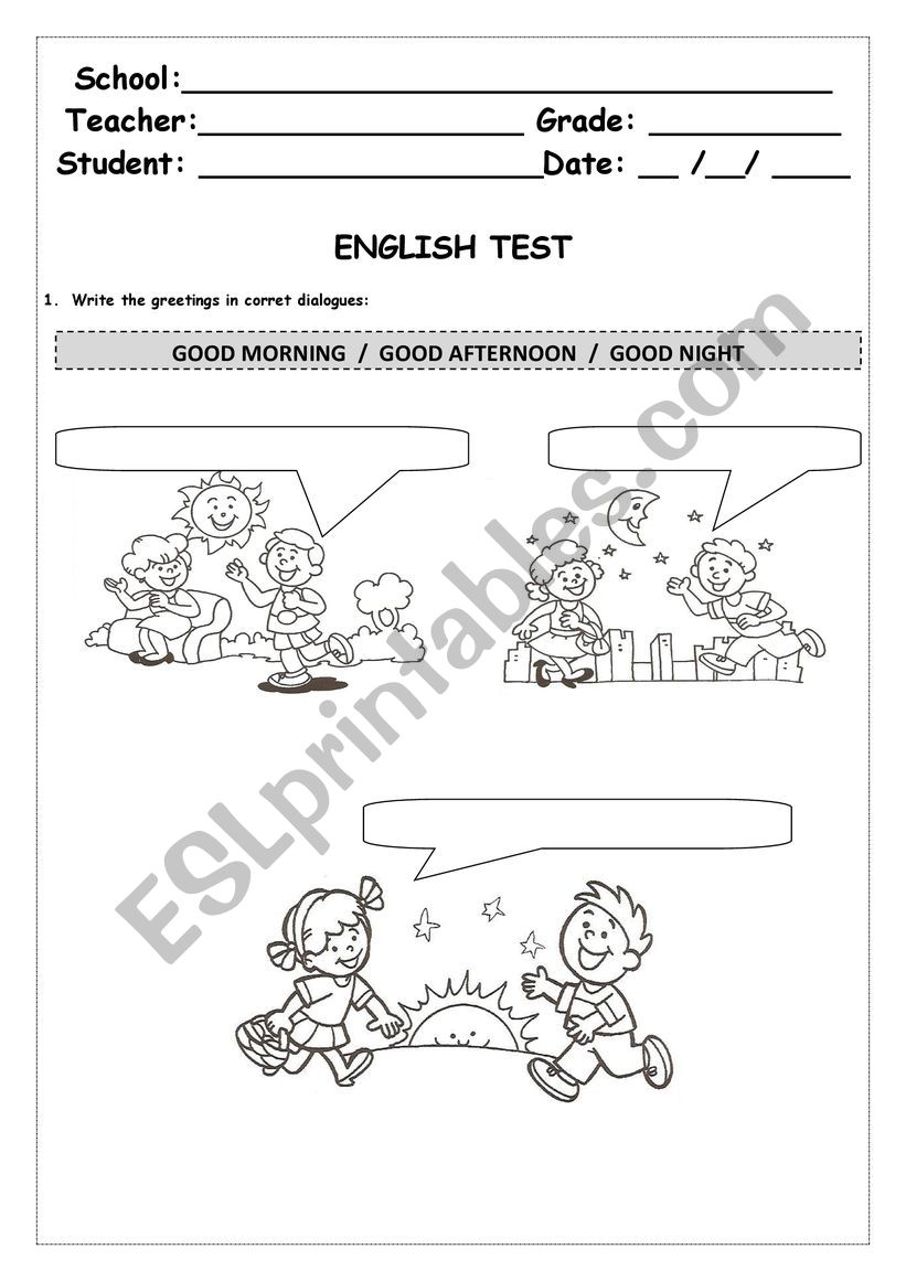 GREETINGS AND MAGIC WORDS worksheet