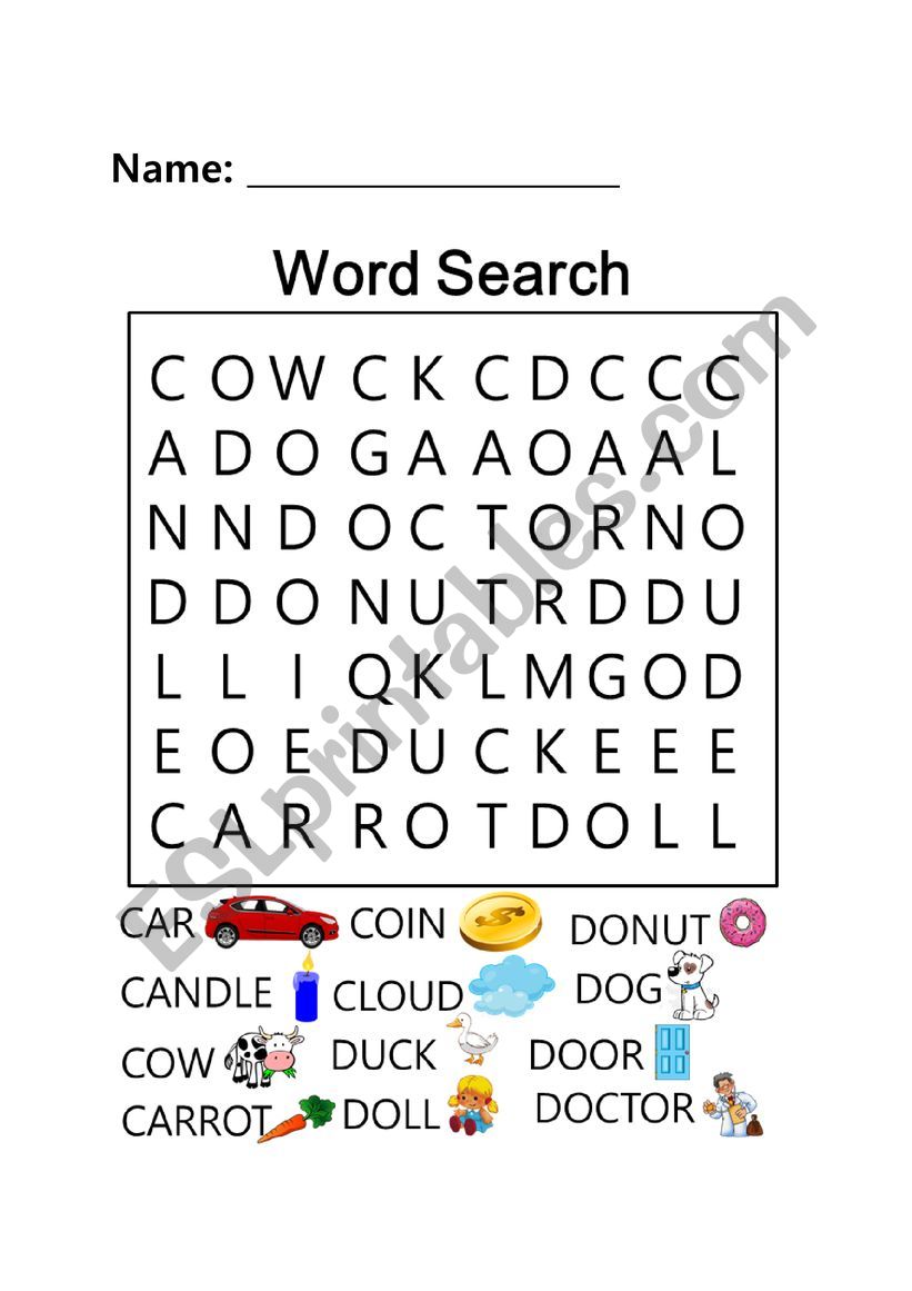 Word Search worksheet