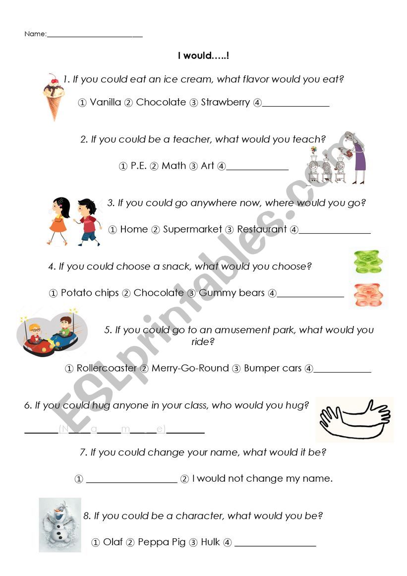 2nd Conditional Worksheet worksheet