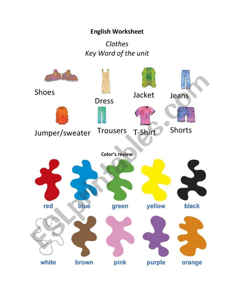 Clothes Vocabulary worksheet