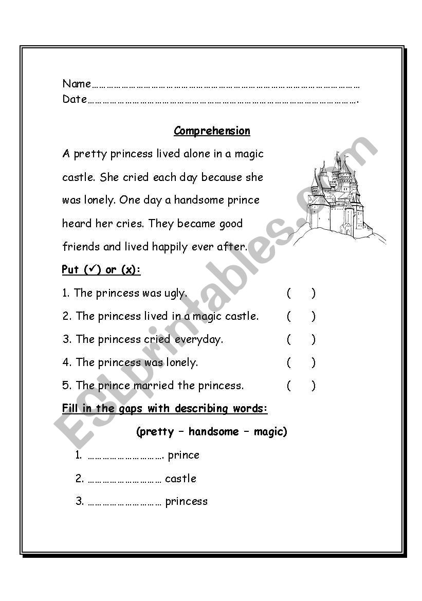 comprehension worksheet