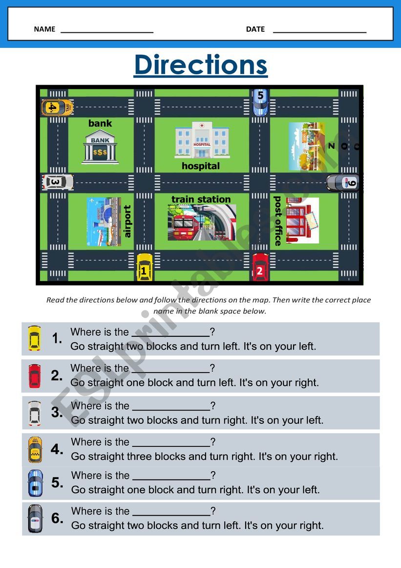 DIRECTIONS worksheet