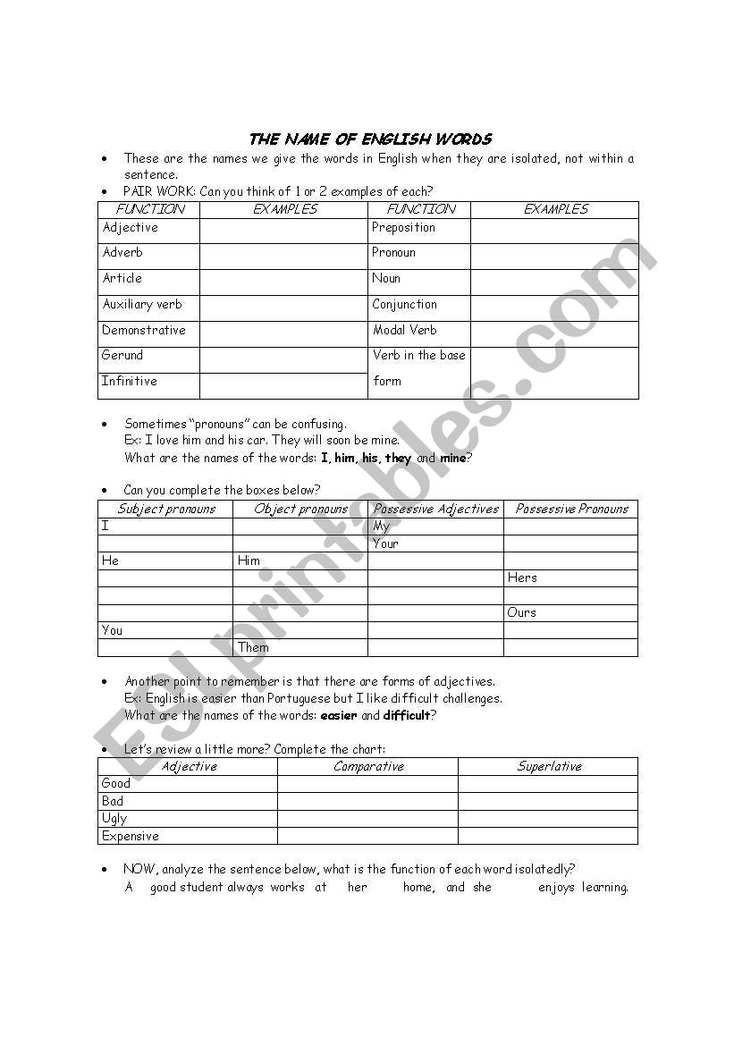 GENERAL GRAMMAR REVIEW worksheet