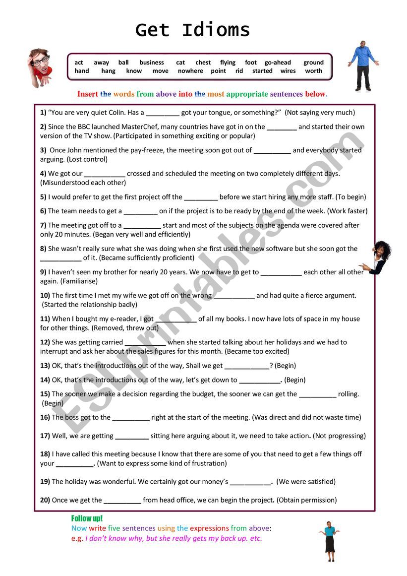 Idioms with Get worksheet