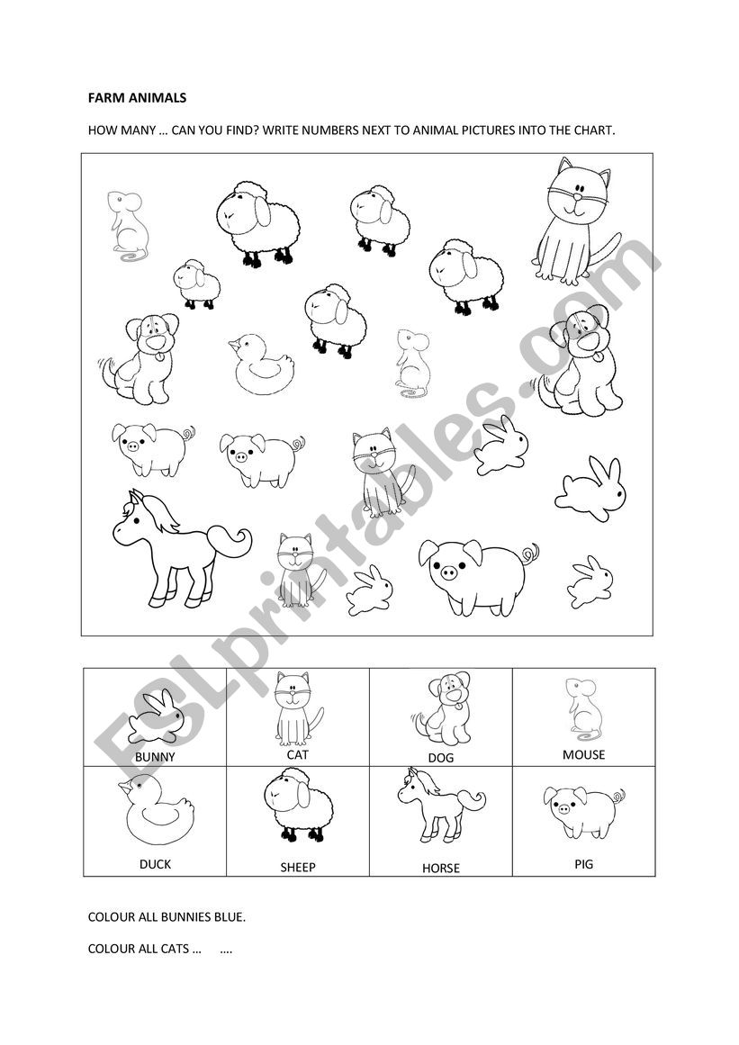 I SPY FARM ANIMALS worksheet