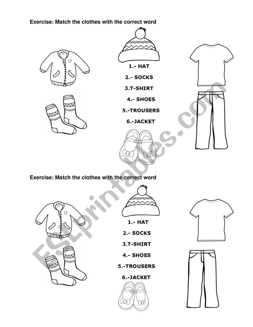 Clothes worksheet