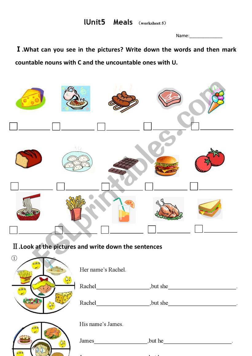 meal worksheet