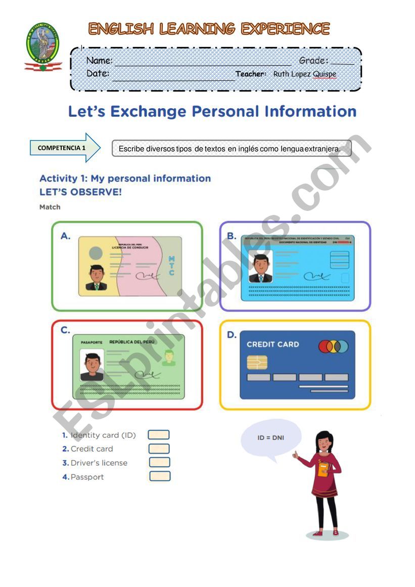 Exchange personal information!