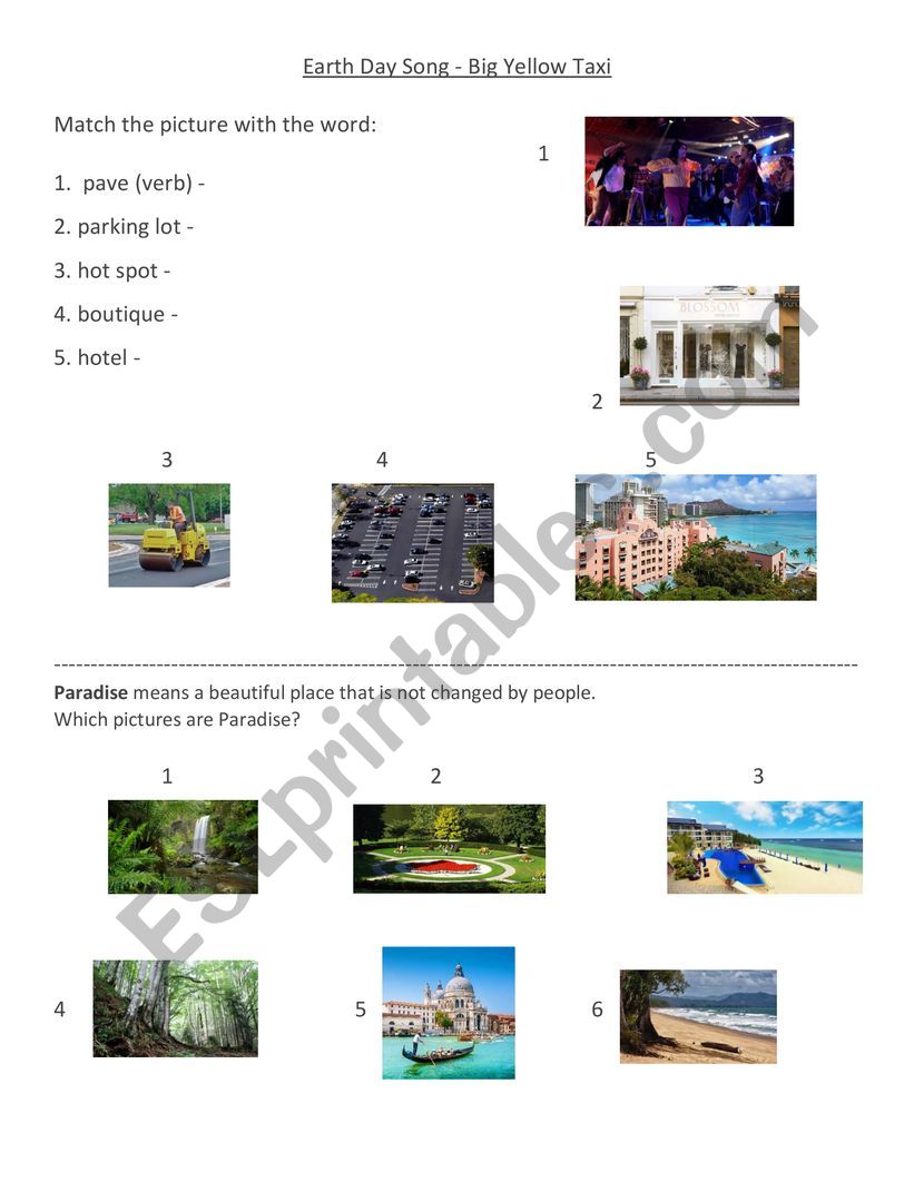 Earth Day Big Yellow Taxi PART1