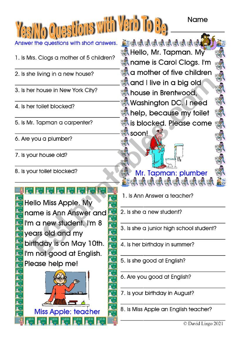 yes-no-questions-with-verb-to-be-and-answer-keys-esl-worksheet-by-david-lisgo