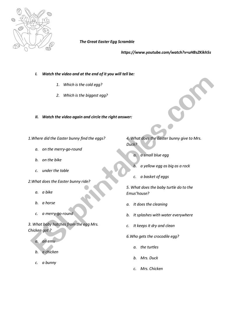 The Great Easter Egg Scramble worksheet