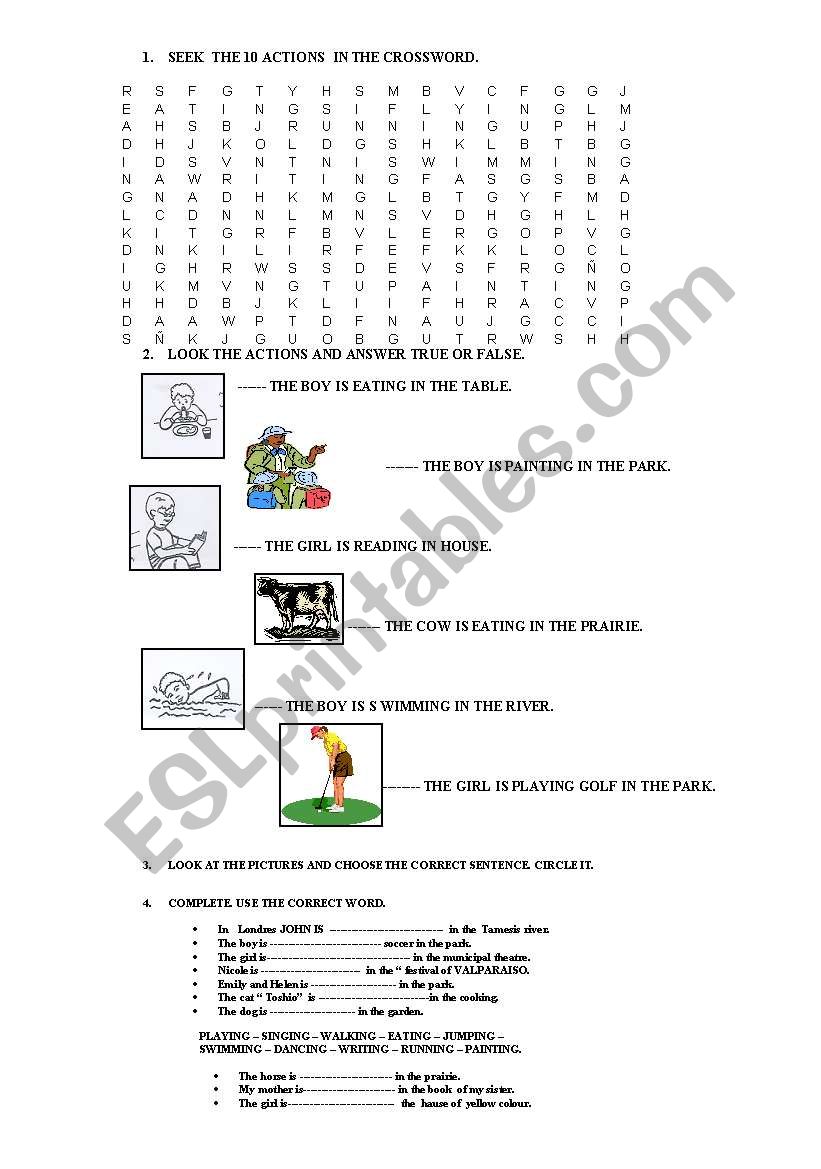 test ing worksheet