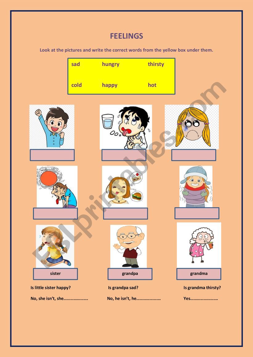 FEELINGS worksheet