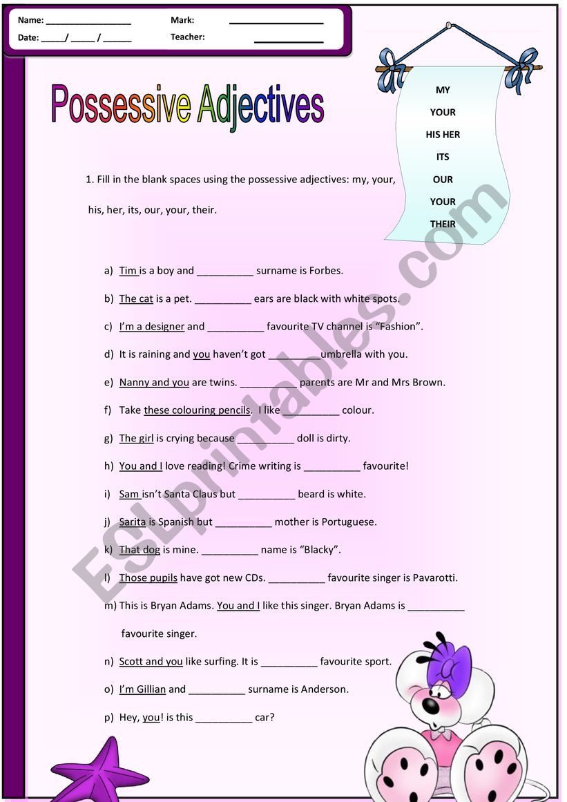 possessive-adjectives-esl-worksheet-by-mao1976