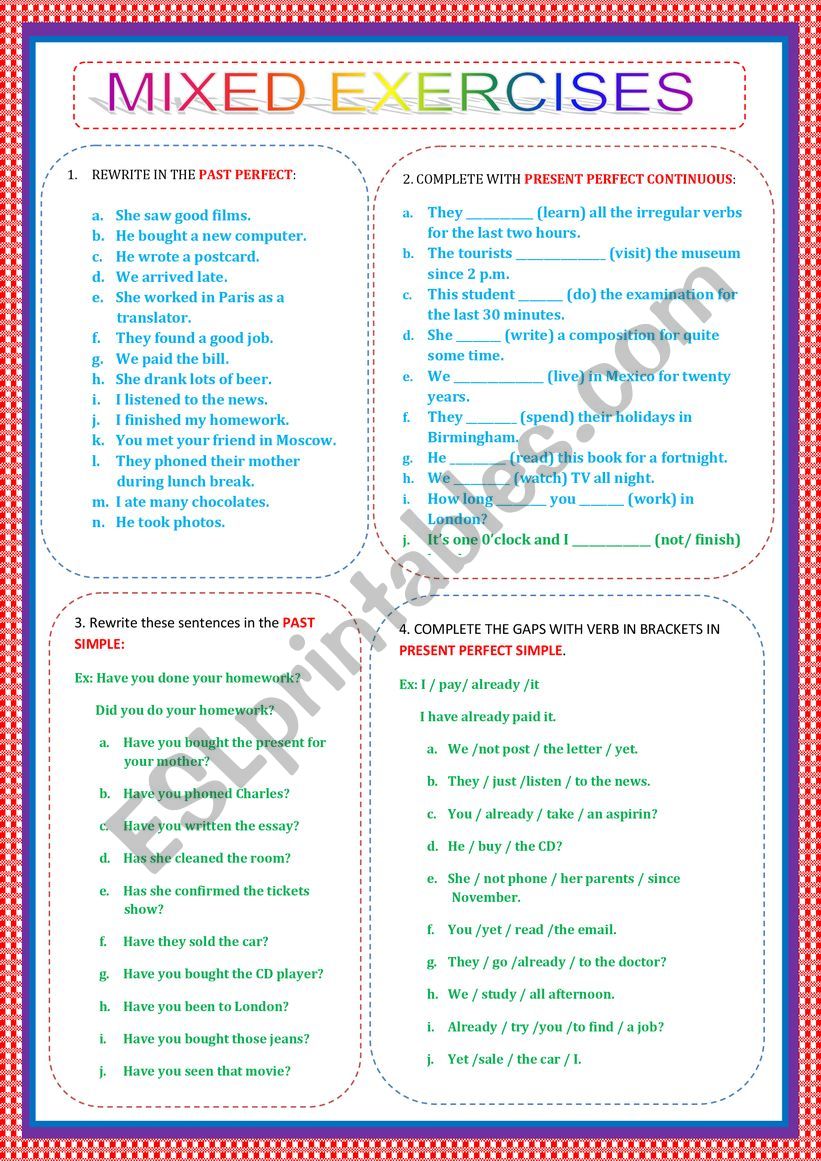 MIXED TENSES _ WS worksheet