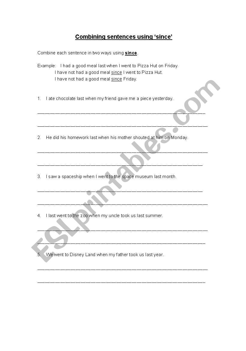 english-worksheets-combine-sentences-using-since