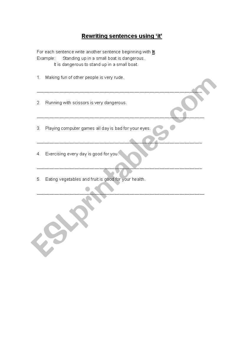 english-worksheets-rewrite-sentences-using-it