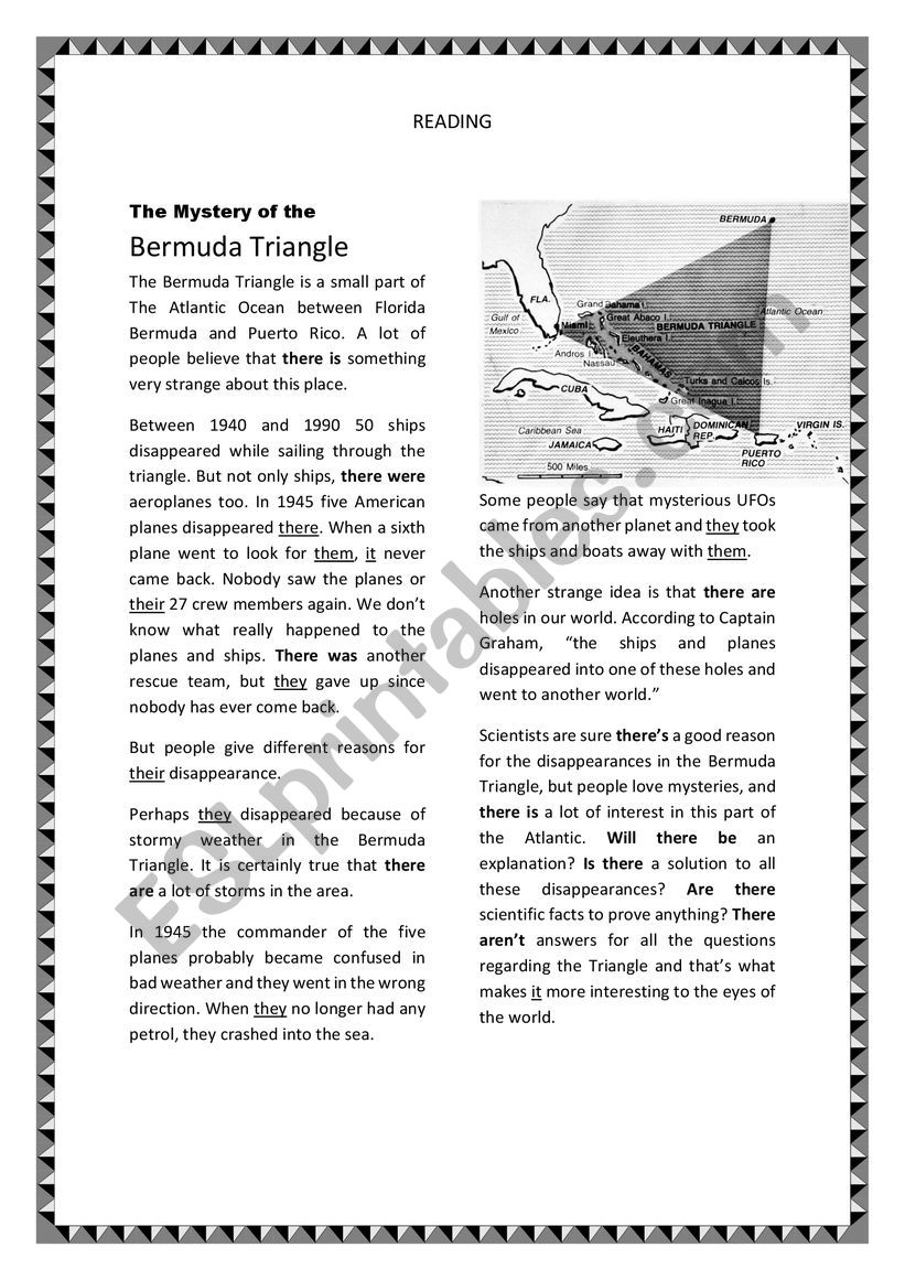 Scanning - Reading ability worksheet