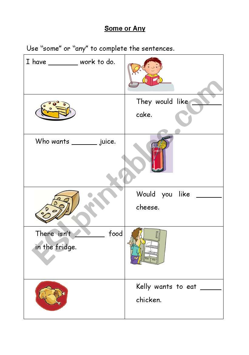 Some or Any worksheet