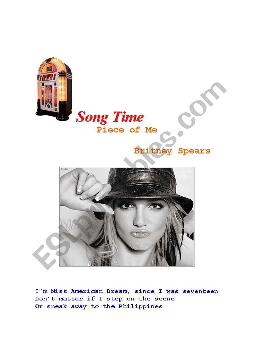 Britney Spears - Piece Of Me (Worksheet) - Portuguese / English