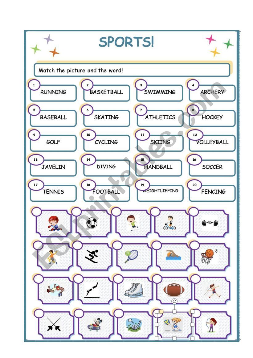 SPORTS MATCH worksheet