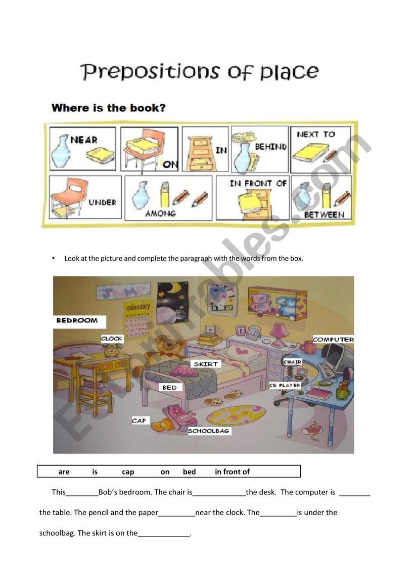 English Test - Places and Preposotion