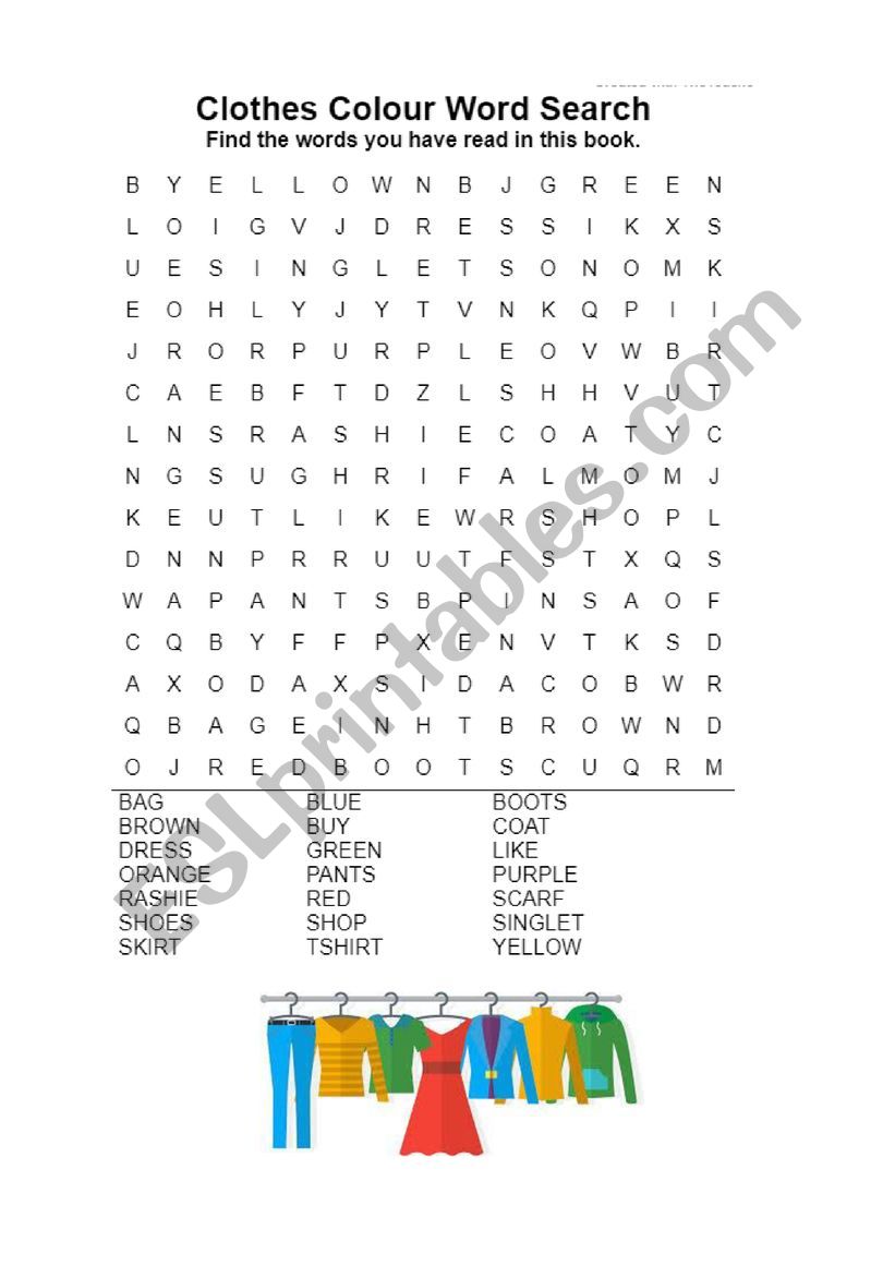 Wordsearch worksheet