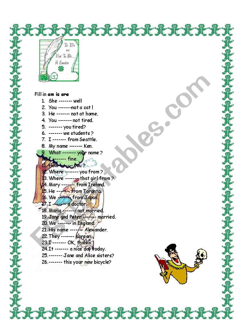 to be worksheet