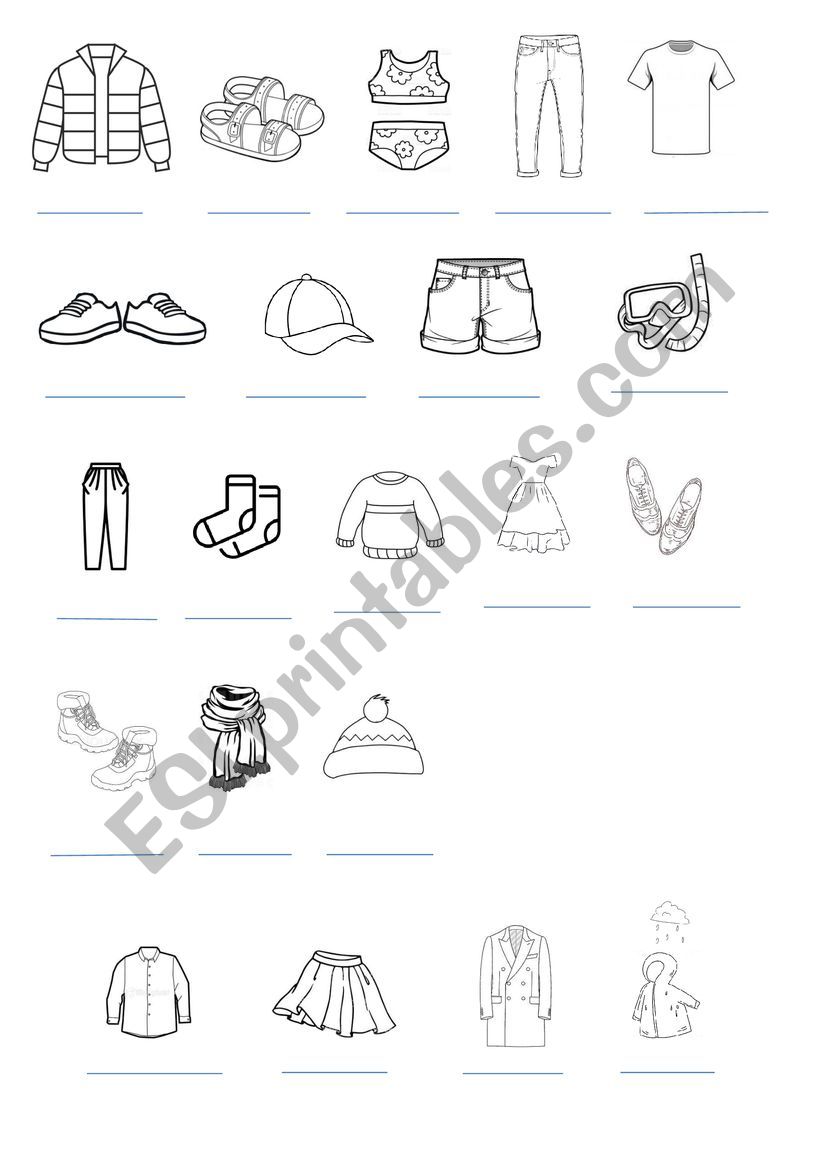 clothes - ESL worksheet by lucky_kitty