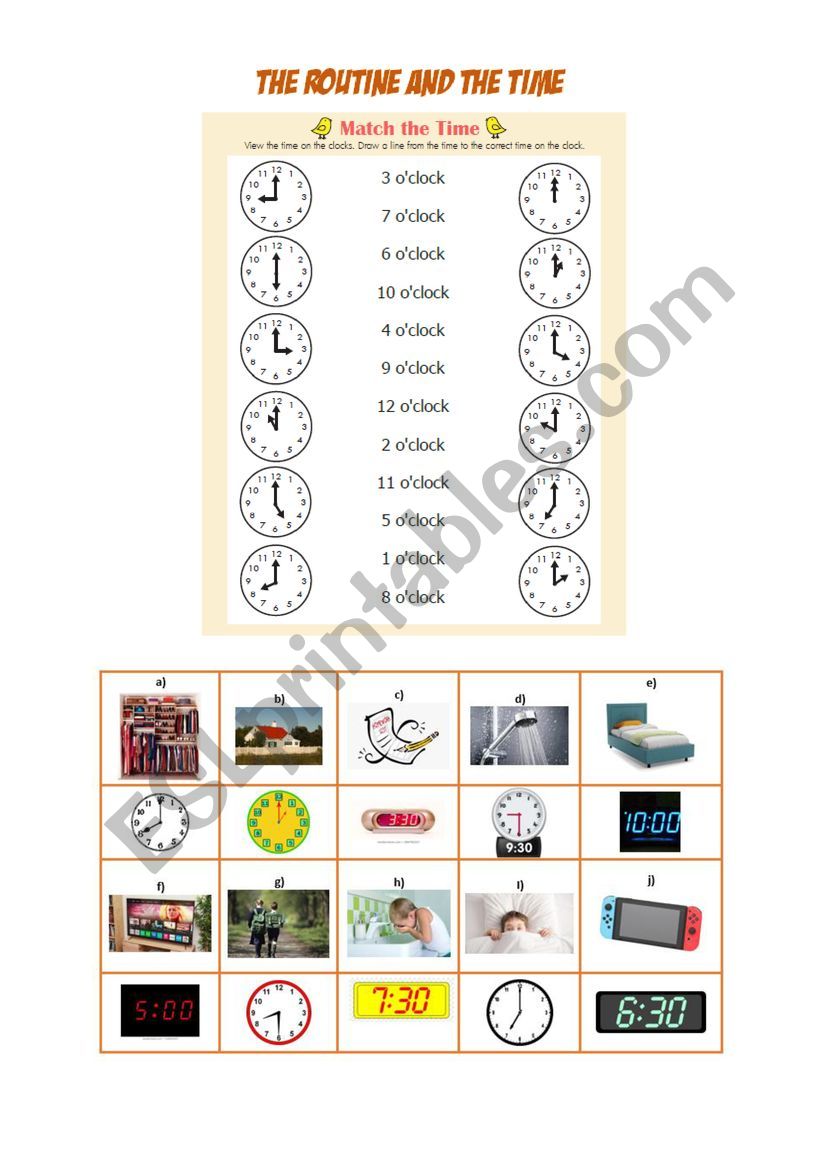 Routine worksheet