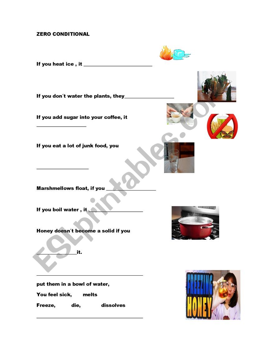 Zero conditional worksheet