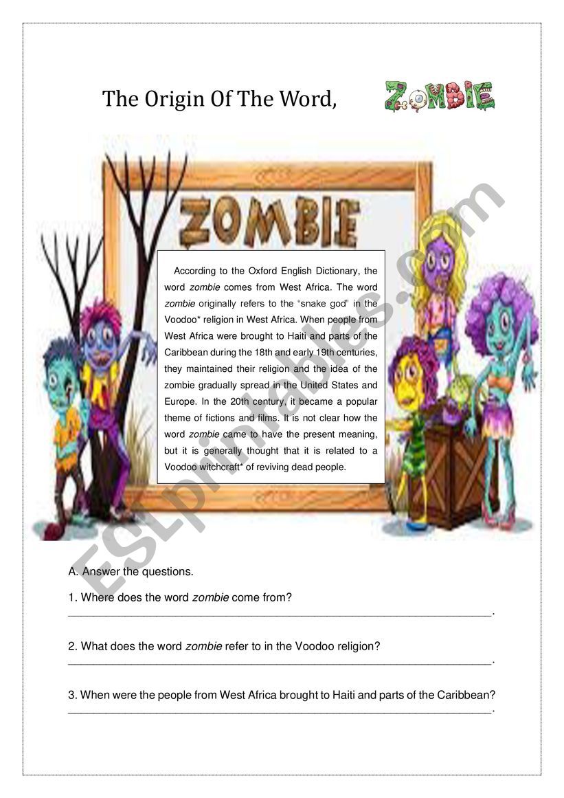 The Origiin of the Word, Zombie