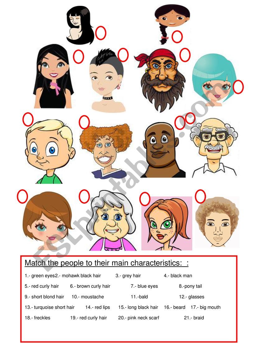 DESCRIBING PEOPLE worksheet