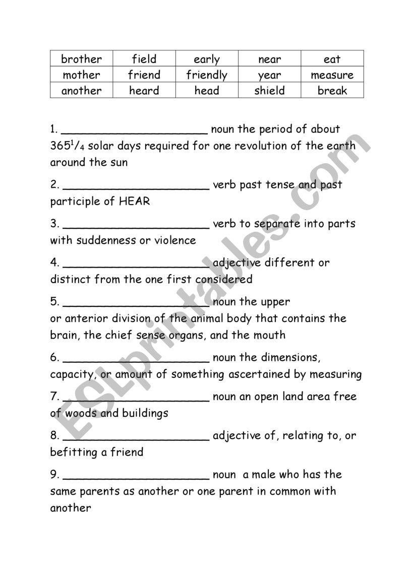 Spelling Words Definitions Grade 3 Week 28