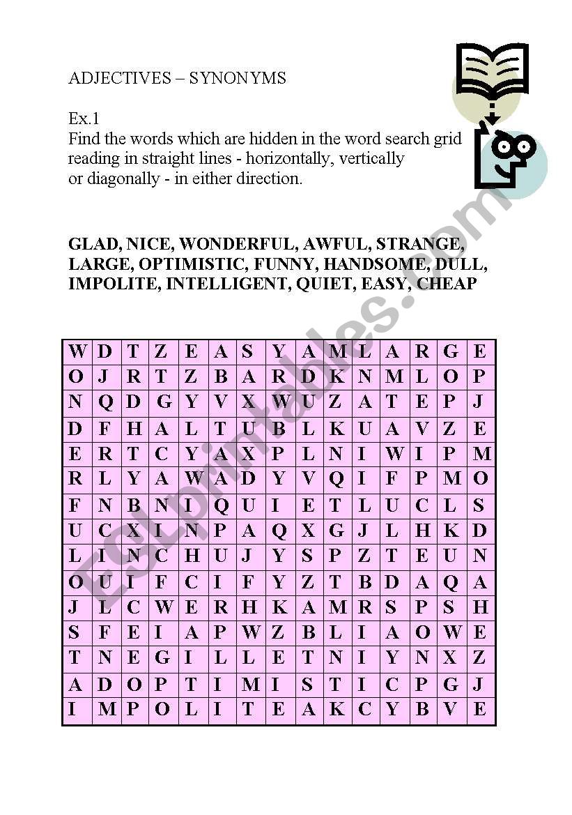 adjectives-synonyms-4-pages-answer-key-included-esl-worksheet-by-minique