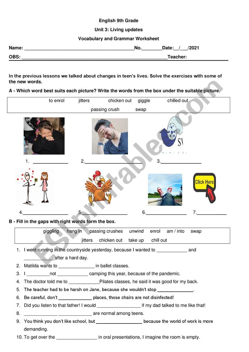 Idioms worksheet