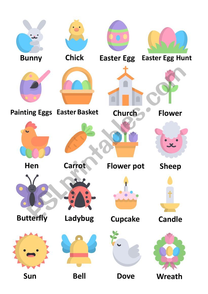 Easter Picture Dictionary worksheet