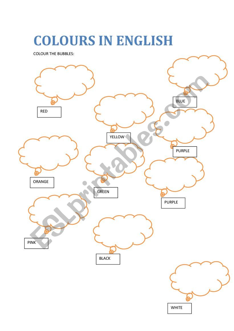 Colours  worksheet