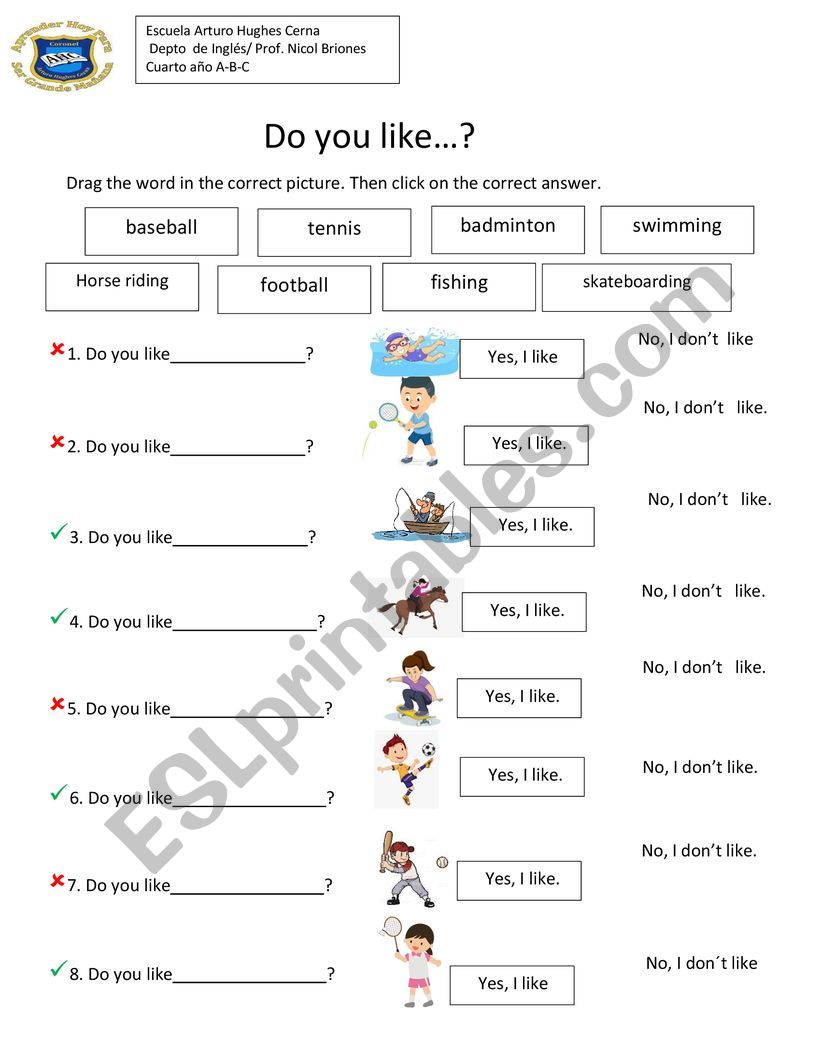 sports worksheet