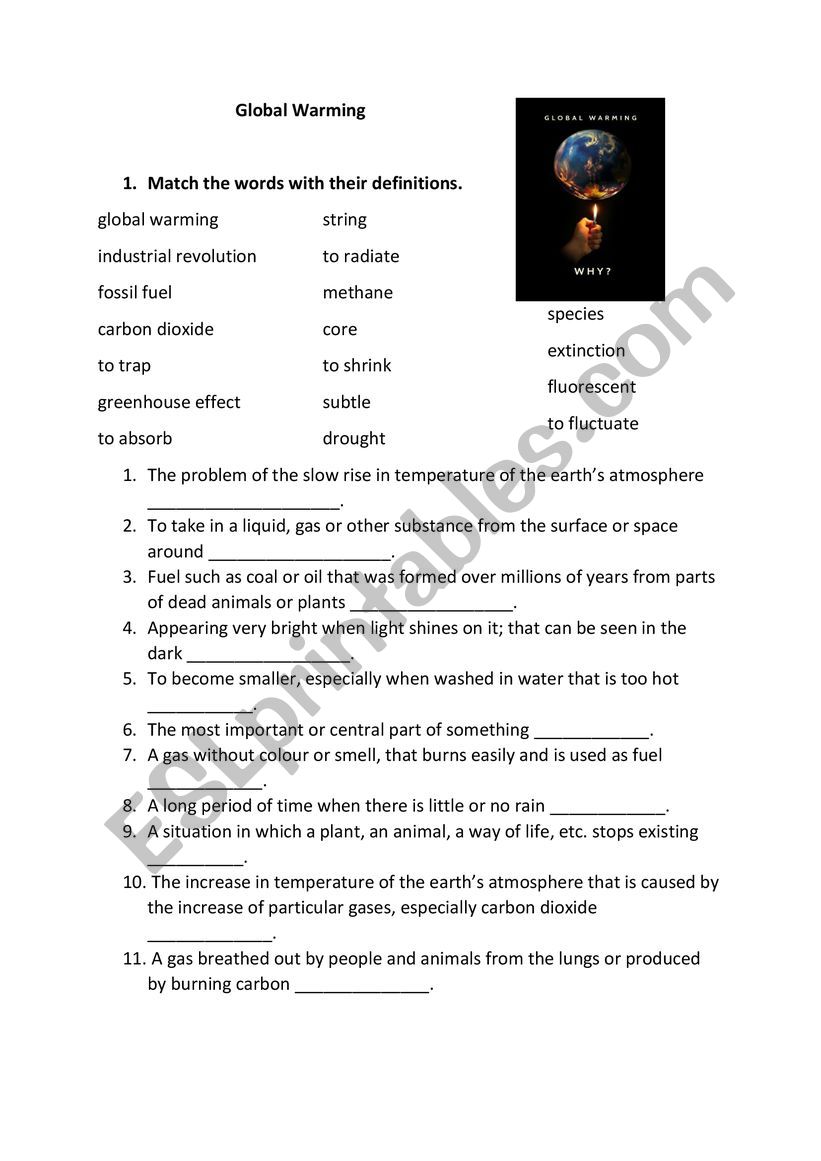 Video worksheet-Global warming