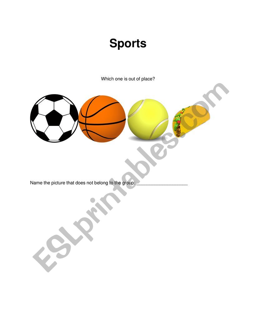 Sports  worksheet
