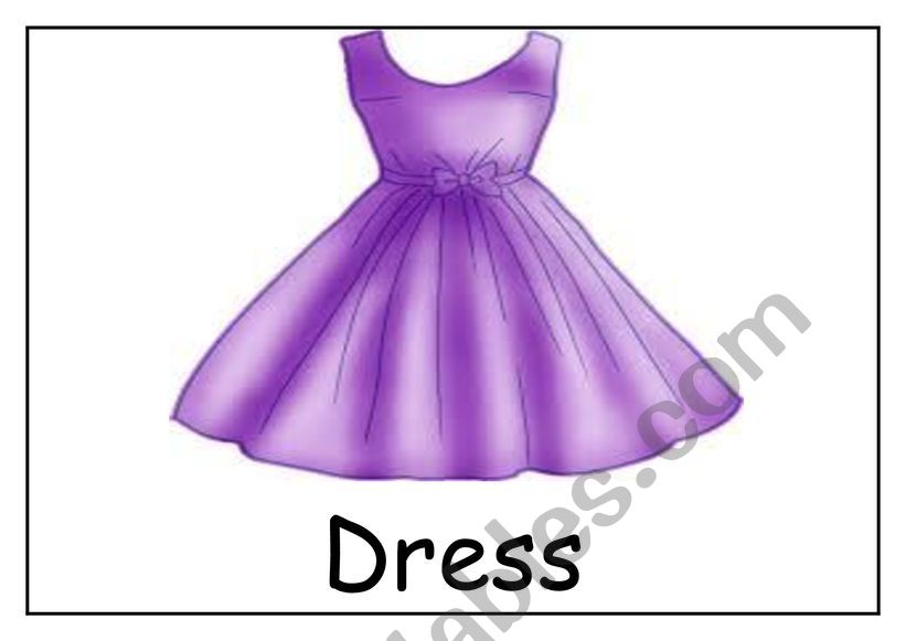 Clothes flashcards worksheet