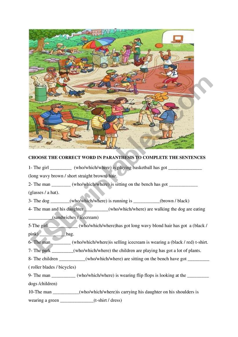 Relative Clauses worksheet