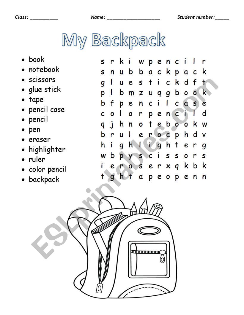 back to school  worksheet