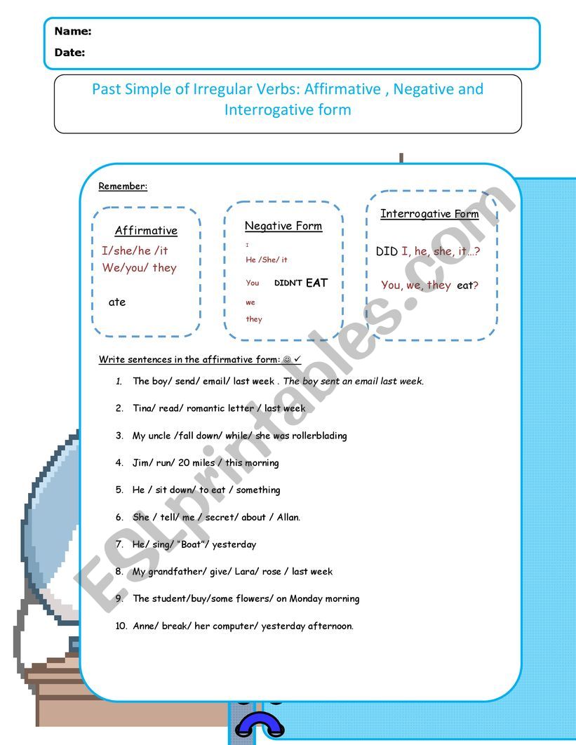 IRREGULAR VERBS DRILLS worksheet