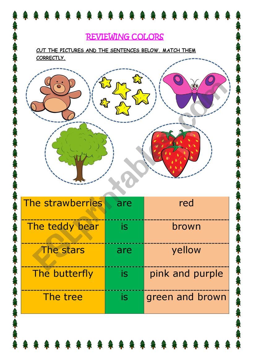 REVIEWING COLORS  worksheet